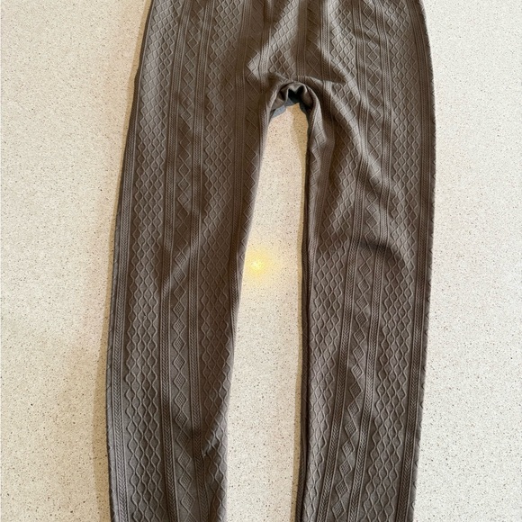 Brown fleece lined Maternity Leggings - Picture 1 of 6